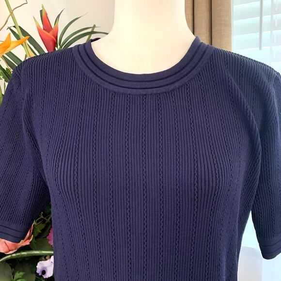 EUC Zara Knit Mini Dress with Gold Buttons in Navy Blue Women's XL - Picture 3 of 11